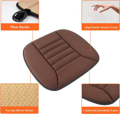 Zitcomfortkussen Memory Foam Auto Zwart Grijs Drukpuntreductie Ergonomisch Autostoelkussen Rugsteun Lange Ritten