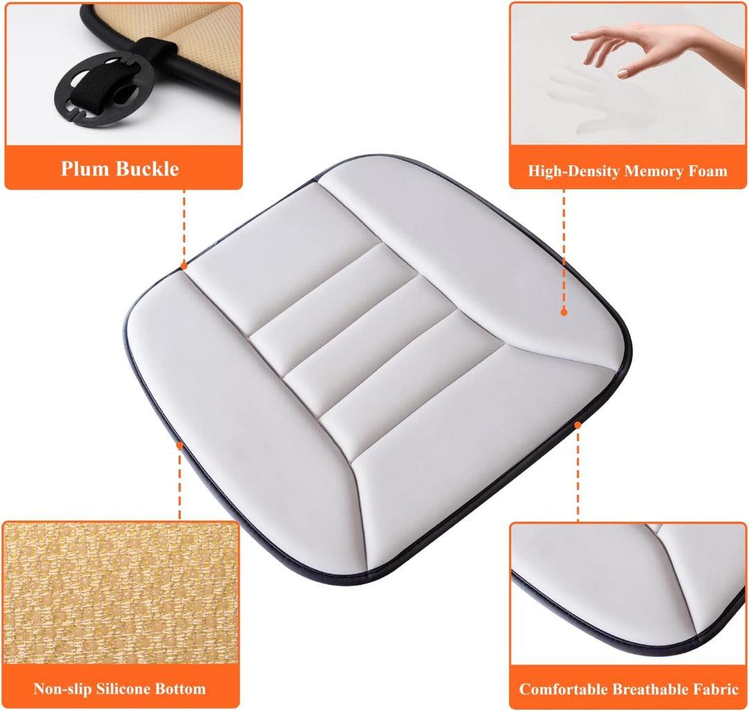 Zitcomfortkussen Memory Foam Auto Zwart Grijs Drukpuntreductie Ergonomisch Autostoelkussen Rugsteun Lange Ritten