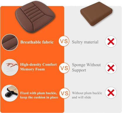 Zitcomfortkussen Memory Foam Auto Zwart Grijs Drukpuntreductie Ergonomisch Autostoelkussen Rugsteun Lange Ritten