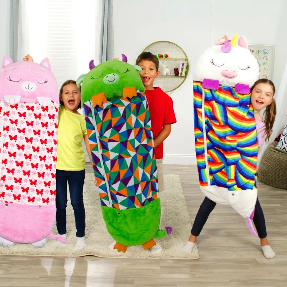 Zachte Pluche Kinderslaapzak Knuffeldier Combinatie Warm Slapen Camping Reizen Slaapcomfort Kinderbed Slaapuitrusting