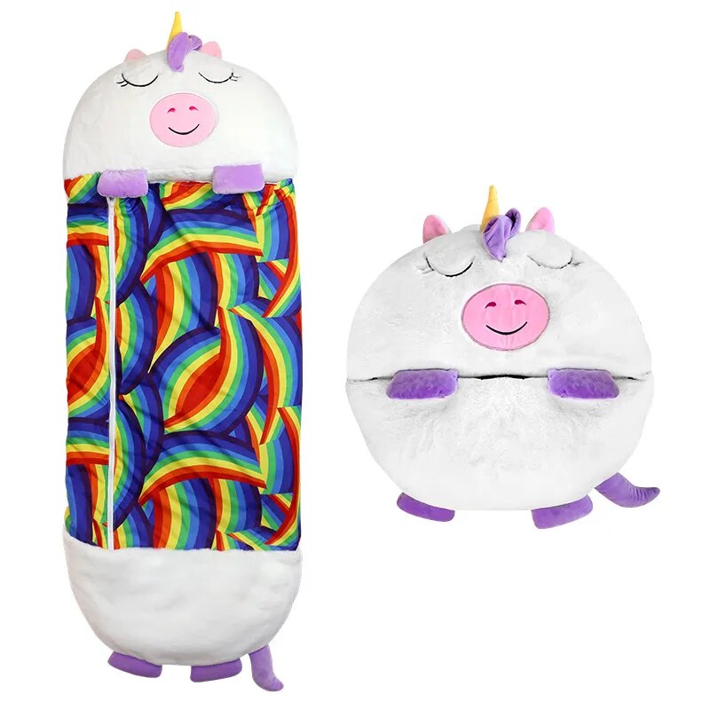 Zachte Pluche Kinderslaapzak Knuffeldier Combinatie Warm Slapen Camping Reizen Slaapcomfort Kinderbed Slaapuitrusting