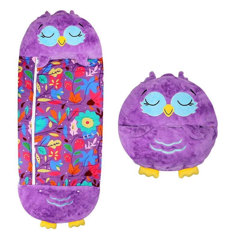 Zachte Pluche Kinderslaapzak Knuffeldier Combinatie Warm Slapen Camping Reizen Slaapcomfort Kinderbed Slaapuitrusting