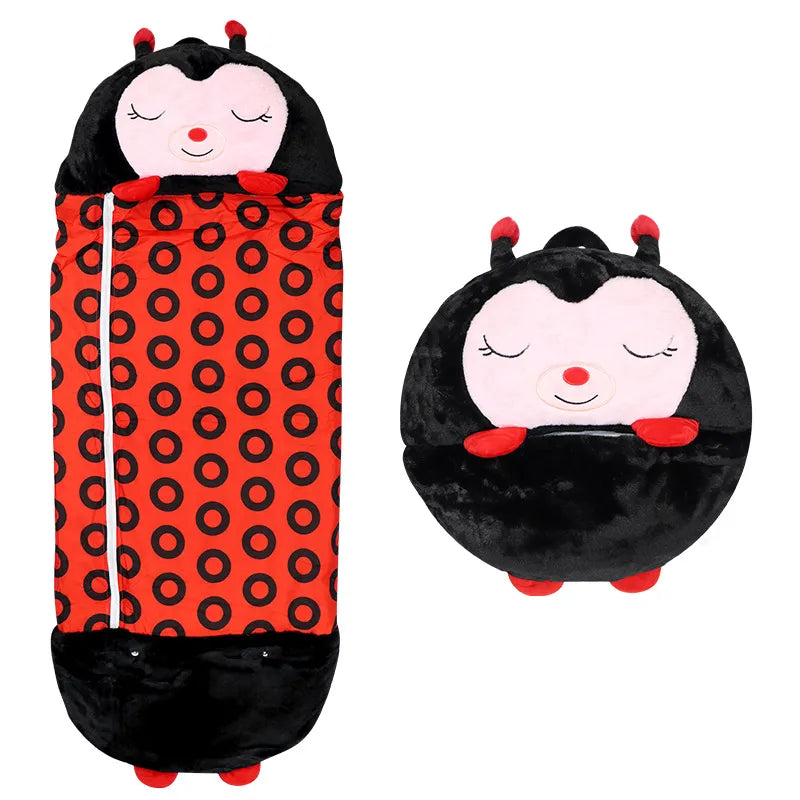 Zachte Pluche Kinderslaapzak Knuffeldier Combinatie Warm Slapen Camping Reizen Slaapcomfort Kinderbed Slaapuitrusting