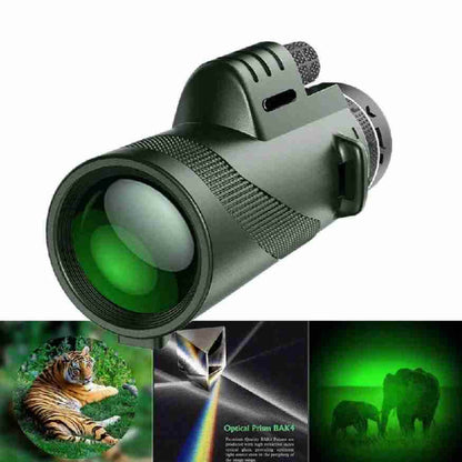 Compacte Monoculaire Verrekijker met HD-lens en Smartphone-adapter voor Wandelen, Vogels Spotten en Sportevenementen