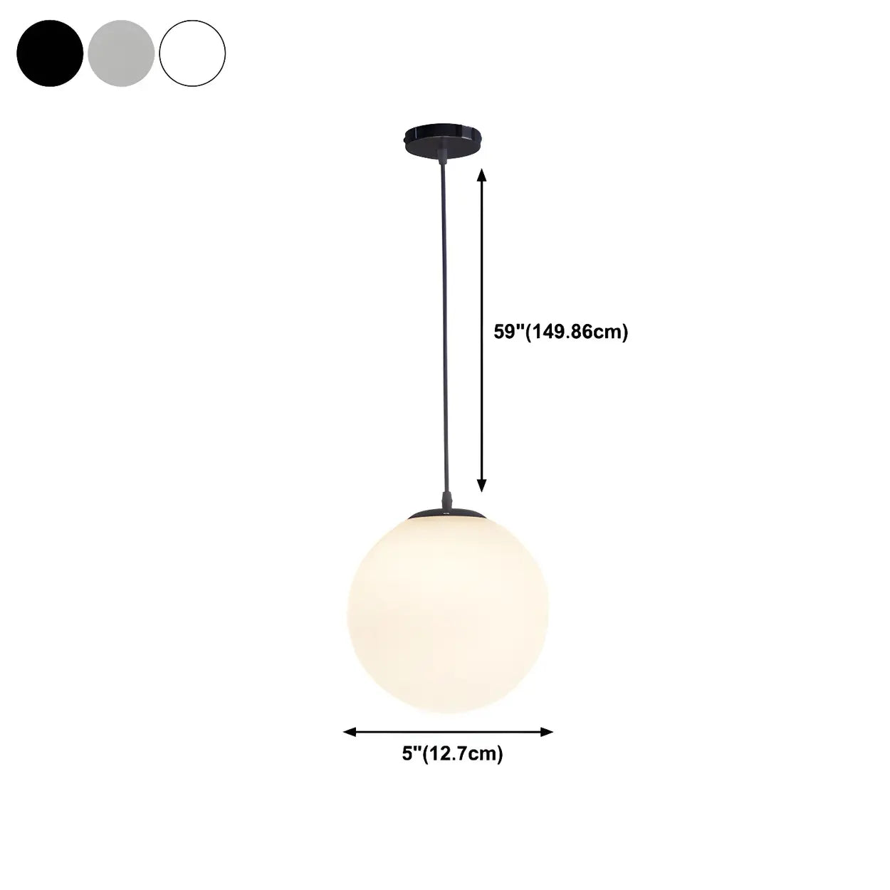 Moderne Witte Globe Hanglamp van Glas met Ronde Bolvorm in Diverse Maten voor Eetkamer en Woonkamer