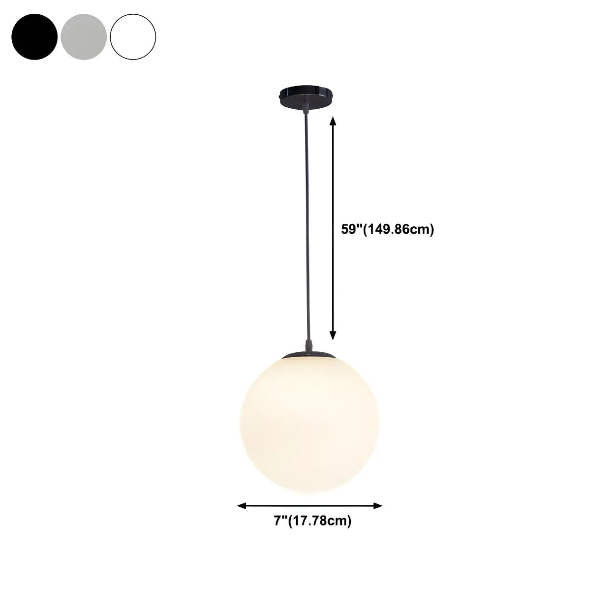 Moderne Witte Globe Hanglamp van Glas met Ronde Bolvorm in Diverse Maten voor Eetkamer en Woonkamer