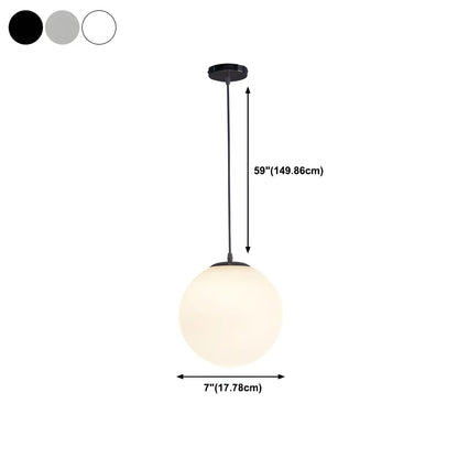 Moderne Witte Globe Hanglamp van Glas met Ronde Bolvorm in Diverse Maten voor Eetkamer en Woonkamer