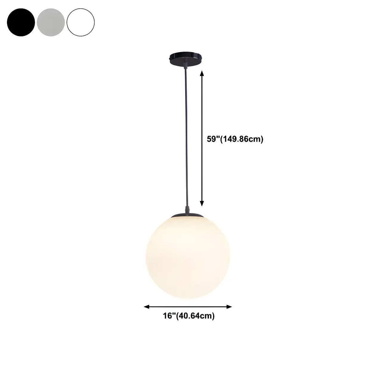 Moderne Witte Globe Hanglamp van Glas met Ronde Bolvorm in Diverse Maten voor Eetkamer en Woonkamer