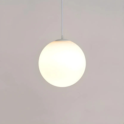 Moderne Witte Globe Hanglamp van Glas met Ronde Bolvorm in Diverse Maten voor Eetkamer en Woonkamer