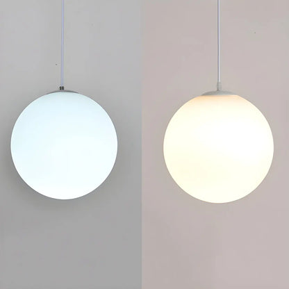 Moderne Witte Globe Hanglamp van Glas met Ronde Bolvorm in Diverse Maten voor Eetkamer en Woonkamer