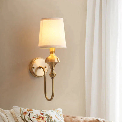 Koperen Wandlamp met Kegel Lampenkap - Enkele of Dubbele Kop - Elegant Design voor Slaapkamer en Gang