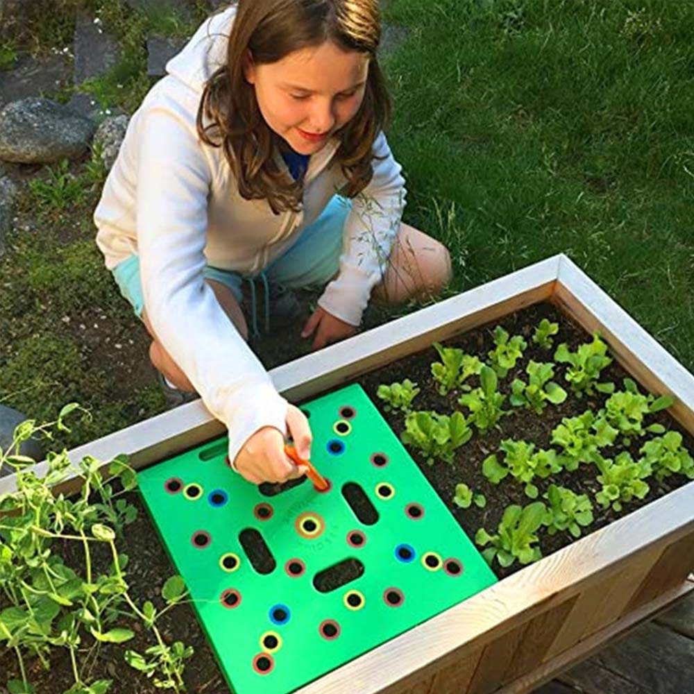 Zaaisjabloon voor Moestuin – Plantafstand Hulpmiddel voor Groenten & Kruiden – 30x30 cm Zaaisjabloon Tuin met Handleiding