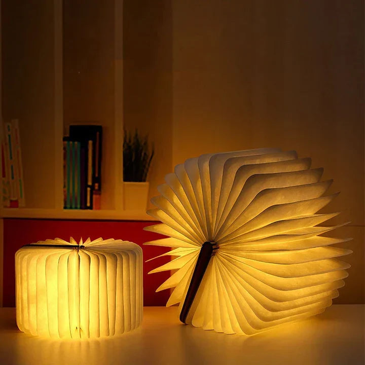 Boeklamp LED met Warm Licht – Decoratieve Houten Lamp in Boekvorm voor Sfeervolle Verlichting