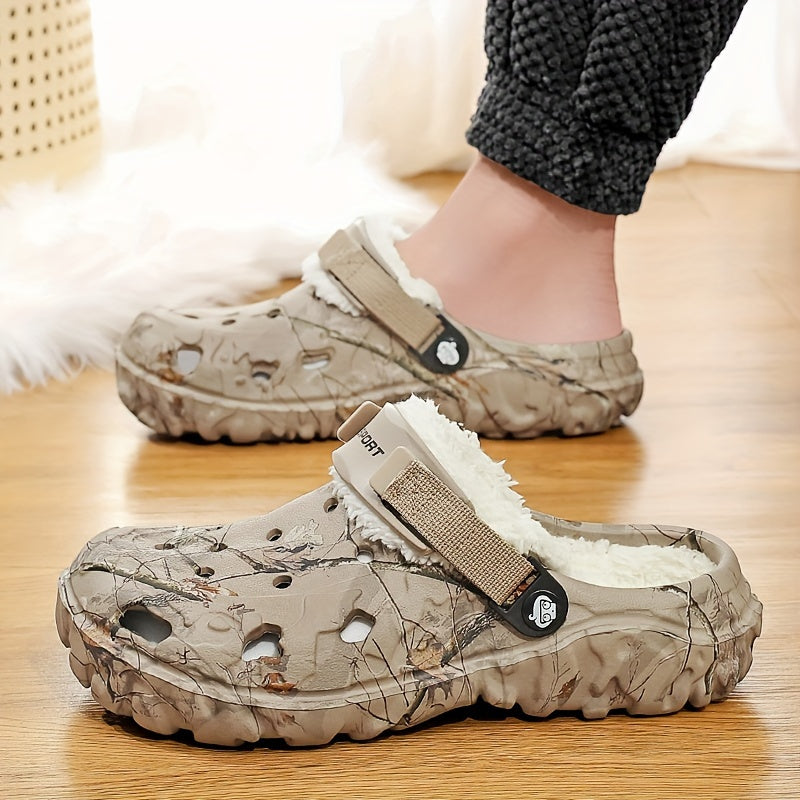 Gevoerde Clogs Pantoffels voor Dames & Heren Winter - Warme EVA Tuinschoenen met Bont - Unisex Huisslippers