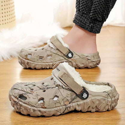 Gevoerde Clogs Pantoffels voor Dames & Heren Winter - Warme EVA Tuinschoenen met Bont - Unisex Huisslippers