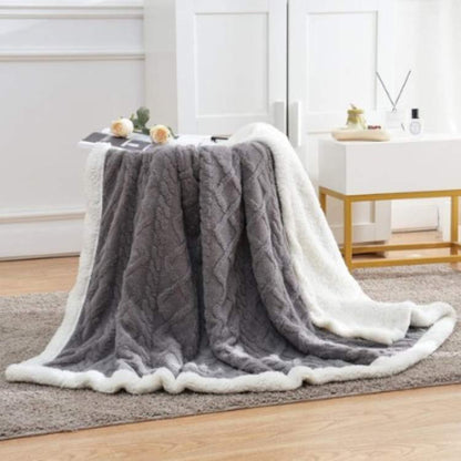 Duvet Sherpa Verzwaringsdeken 150x200cm Grijs Tweepersoons Warm Fleece Deken Bedsprei Zwaartedeken Winter Slaapkamer
