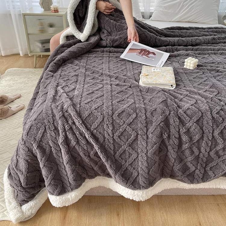 Duvet Sherpa Verzwaringsdeken 150x200cm Grijs Tweepersoons Warm Fleece Deken Bedsprei Zwaartedeken Winter Slaapkamer