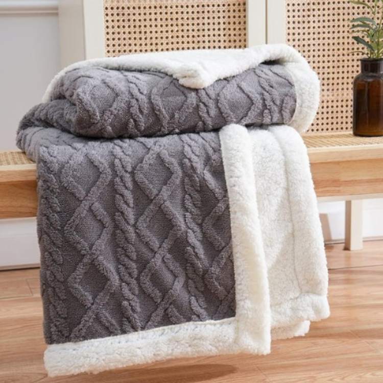 Duvet Sherpa Verzwaringsdeken 150x200cm Grijs Tweepersoons Warm Fleece Deken Bedsprei Zwaartedeken Winter Slaapkamer