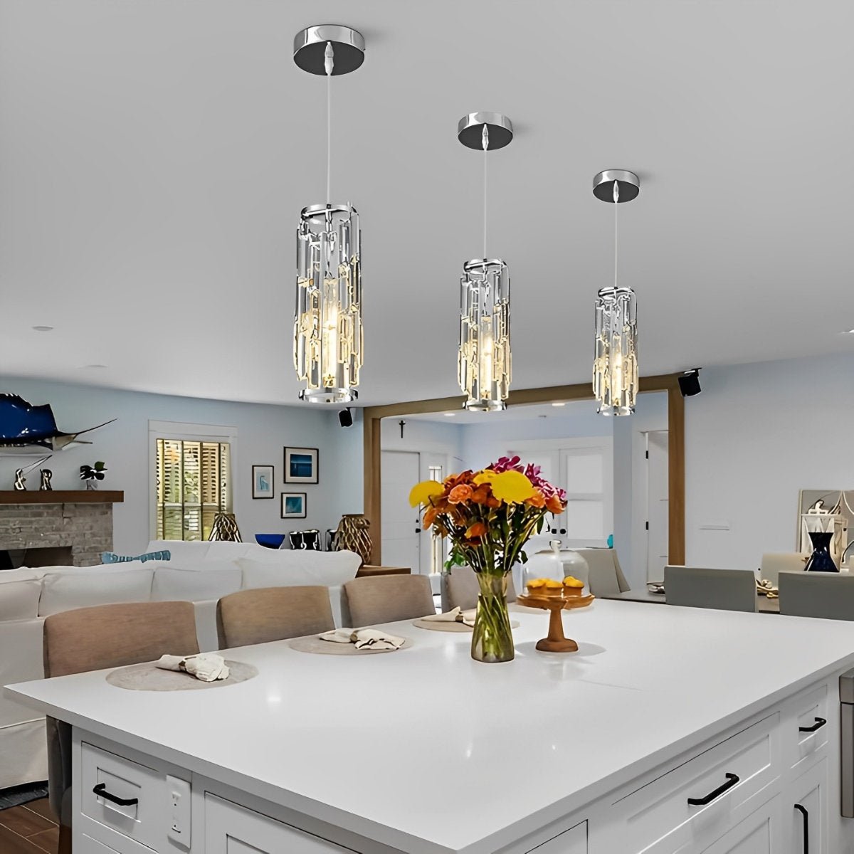 Kristallen Hanglamp Zwart Ijzer E27 Eetkamer Woonkamer Industrieel Retro Plafondlamp Pendellamp Kristalglas Bar Gangpad