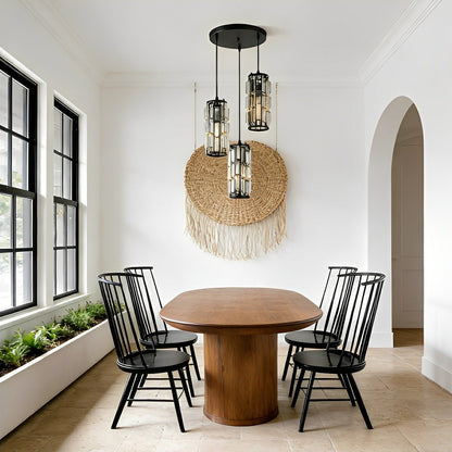 Kristallen Hanglamp Zwart Ijzer E27 Eetkamer Woonkamer Industrieel Retro Plafondlamp Pendellamp Kristalglas Bar Gangpad