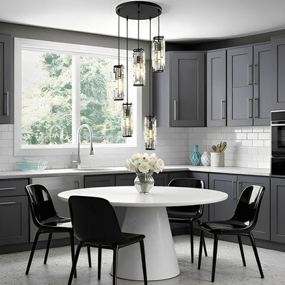 Kristallen Hanglamp Zwart Ijzer E27 Eetkamer Woonkamer Industrieel Retro Plafondlamp Pendellamp Kristalglas Bar Gangpad