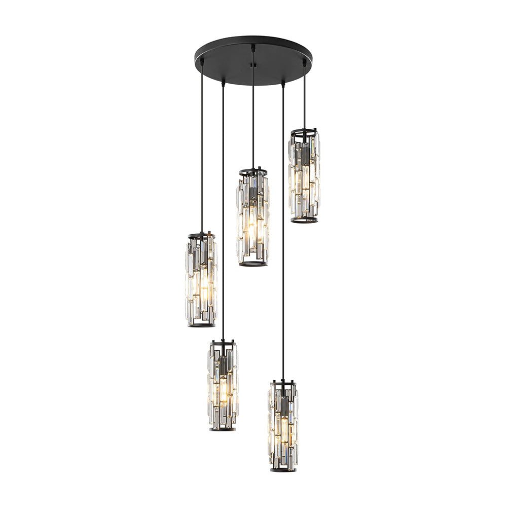 Kristallen Hanglamp Zwart Ijzer E27 Eetkamer Woonkamer Industrieel Retro Plafondlamp Pendellamp Kristalglas Bar Gangpad