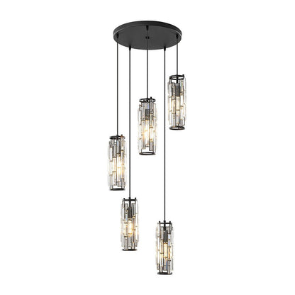 Kristallen Hanglamp Zwart Ijzer E27 Eetkamer Woonkamer Industrieel Retro Plafondlamp Pendellamp Kristalglas Bar Gangpad
