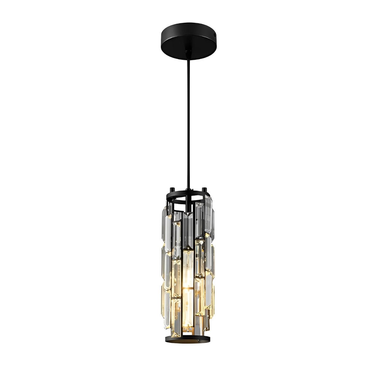 Kristallen Hanglamp Zwart Ijzer E27 Eetkamer Woonkamer Industrieel Retro Plafondlamp Pendellamp Kristalglas Bar Gangpad