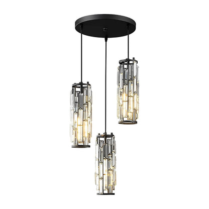Kristallen Hanglamp Zwart Ijzer E27 Eetkamer Woonkamer Industrieel Retro Plafondlamp Pendellamp Kristalglas Bar Gangpad