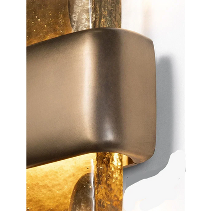 Wandlamp Koper Kristalglas Brons H50cm Woonkamer Slaapkamer Hal Verticaal Sfeerverlichting Up Down