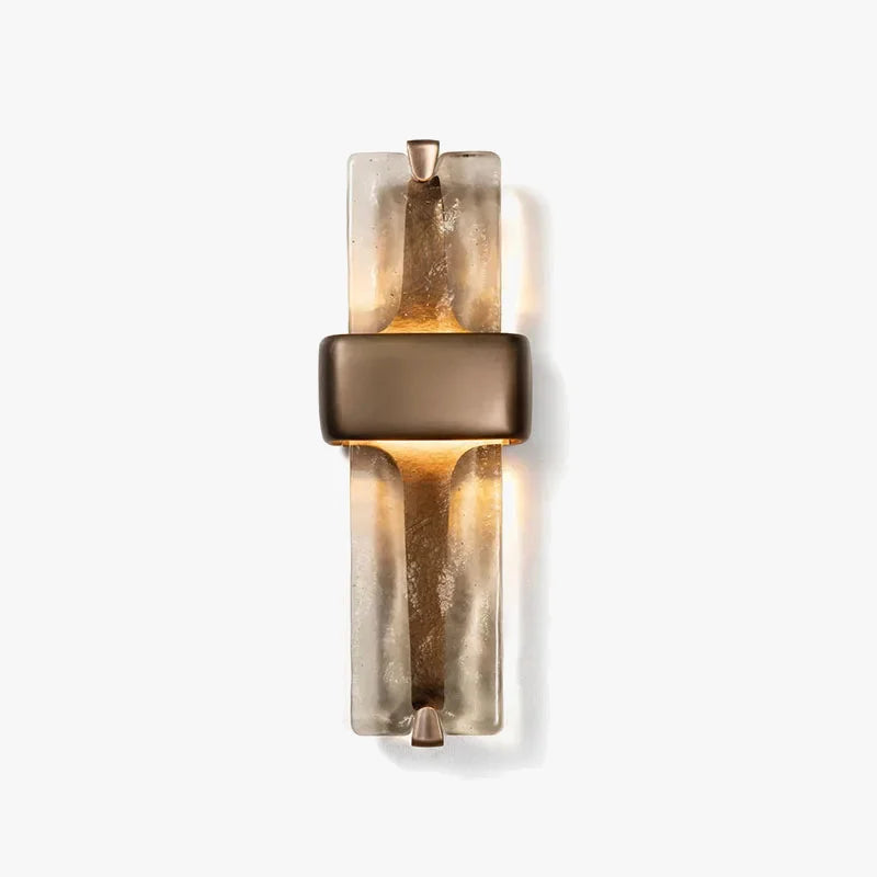 Wandlamp Koper Kristalglas Brons H50cm Woonkamer Slaapkamer Hal Verticaal Sfeerverlichting Up Down
