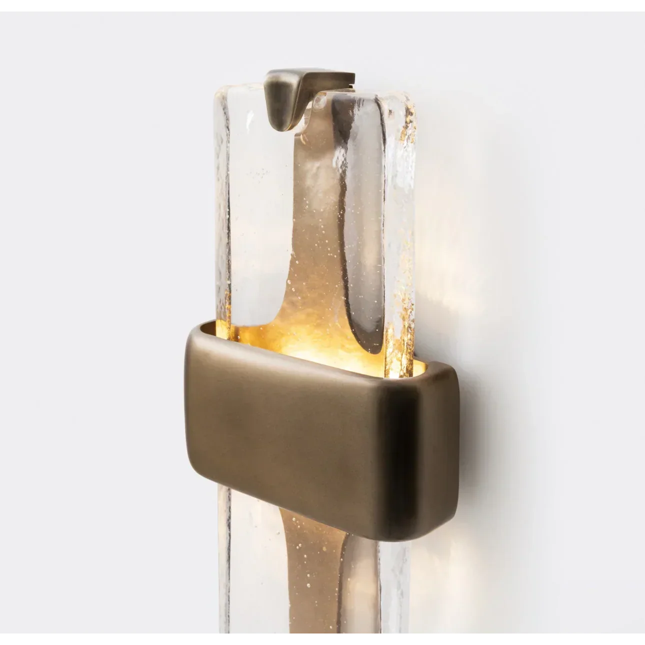 Wandlamp Koper Kristalglas Brons H50cm Woonkamer Slaapkamer Hal Verticaal Sfeerverlichting Up Down