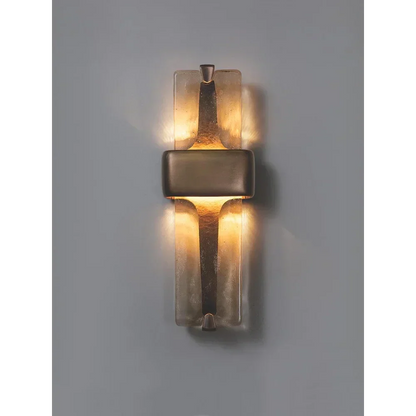 Wandlamp Koper Kristalglas Brons H50cm Woonkamer Slaapkamer Hal Verticaal Sfeerverlichting Up Down