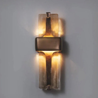 Wandlamp Koper Kristalglas Brons H50cm Woonkamer Slaapkamer Hal Verticaal Sfeerverlichting Up Down
