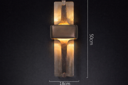 Wandlamp Koper Kristalglas Brons H50cm Woonkamer Slaapkamer Hal Verticaal Sfeerverlichting Up Down