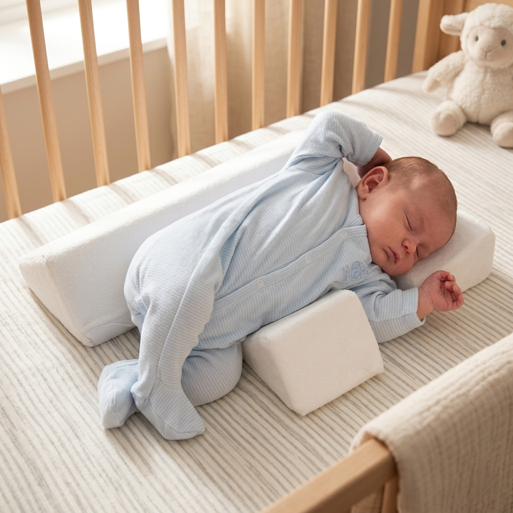 Babypositioner Lateraal met Verstelbare Kussens – Veilige Slaaphouding voor Wieg & Ledikant