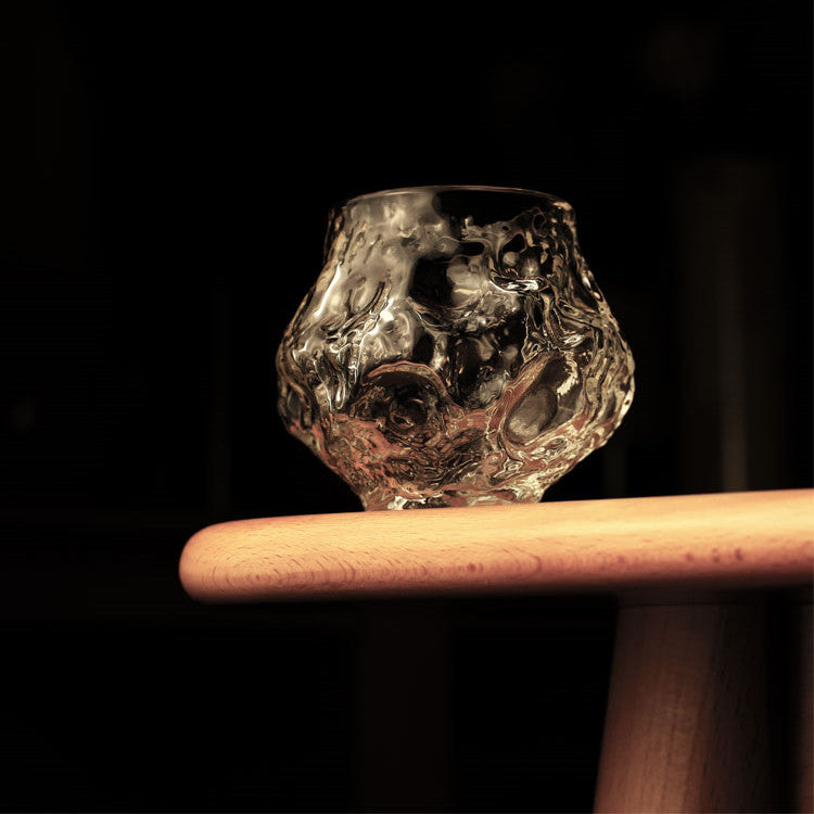 Japans Whiskyglas Handgemaakt Hittebestendig Glas 380ml Meteoor Design voor Premium Whisky Sake Cocktails Spiritualiën Luxe Drinkglas met Houten Kist Geschenkverpakking