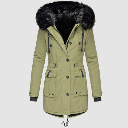 Dames Winterjas Waterdicht met Capuchon en Fauxbontkraag