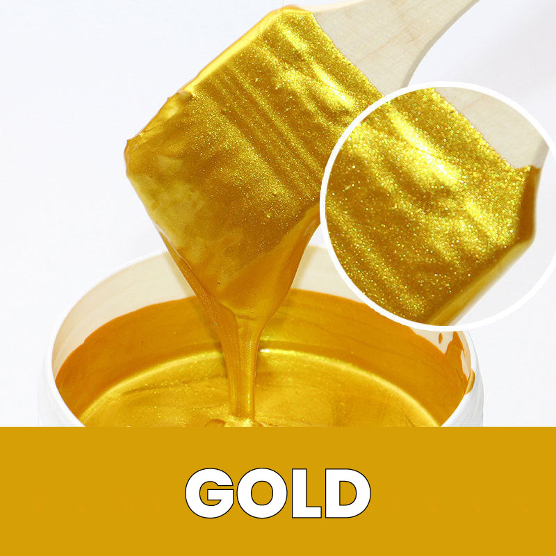 Metallic Bladverf met Penseel – Premium Goud en Zilver Metaaleffect voor Creatieve Projecten – Waterbasis Decoratieverf 200g