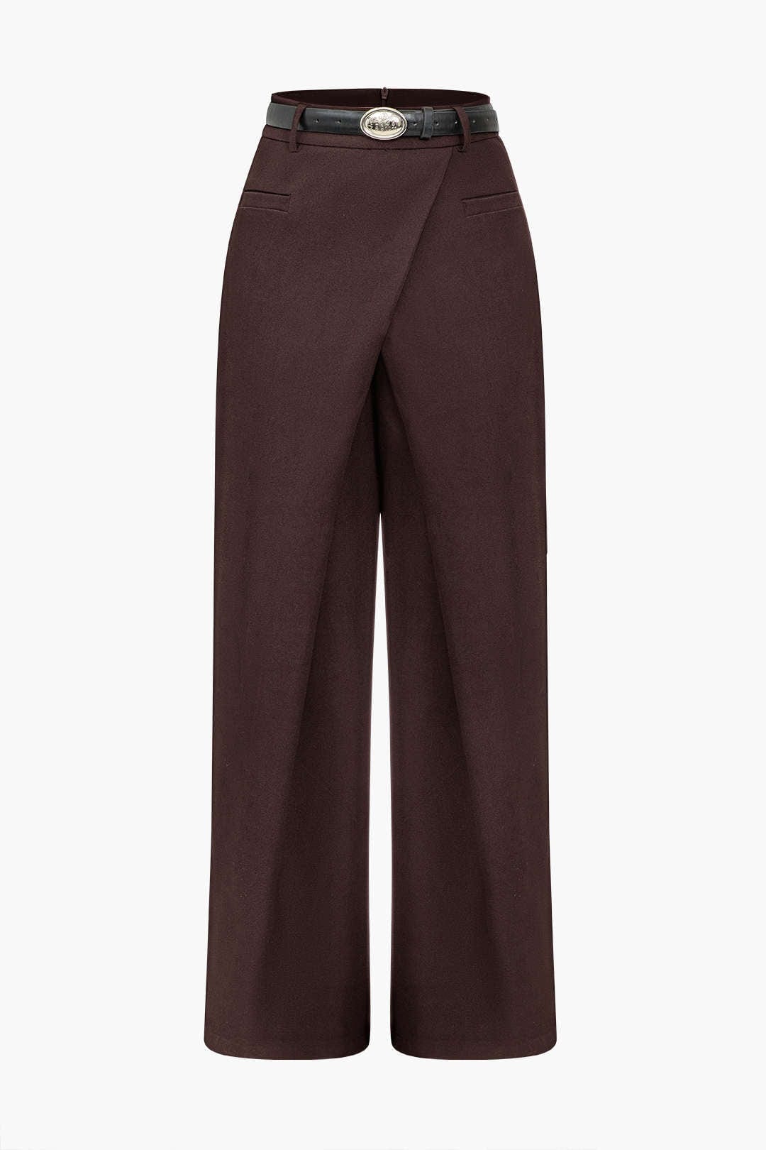 Hoge Taille Broek met Wikkeldetail voor Elegante Vrouwen
