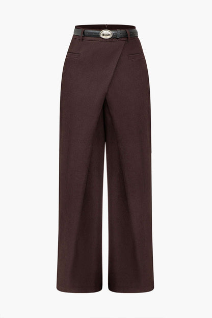 Hoge Taille Broek met Wikkeldetail voor Elegante Vrouwen