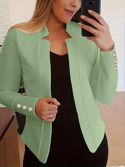 Dames Blazer Lichtgewicht Katoen Lange Mouw Casual Stijl