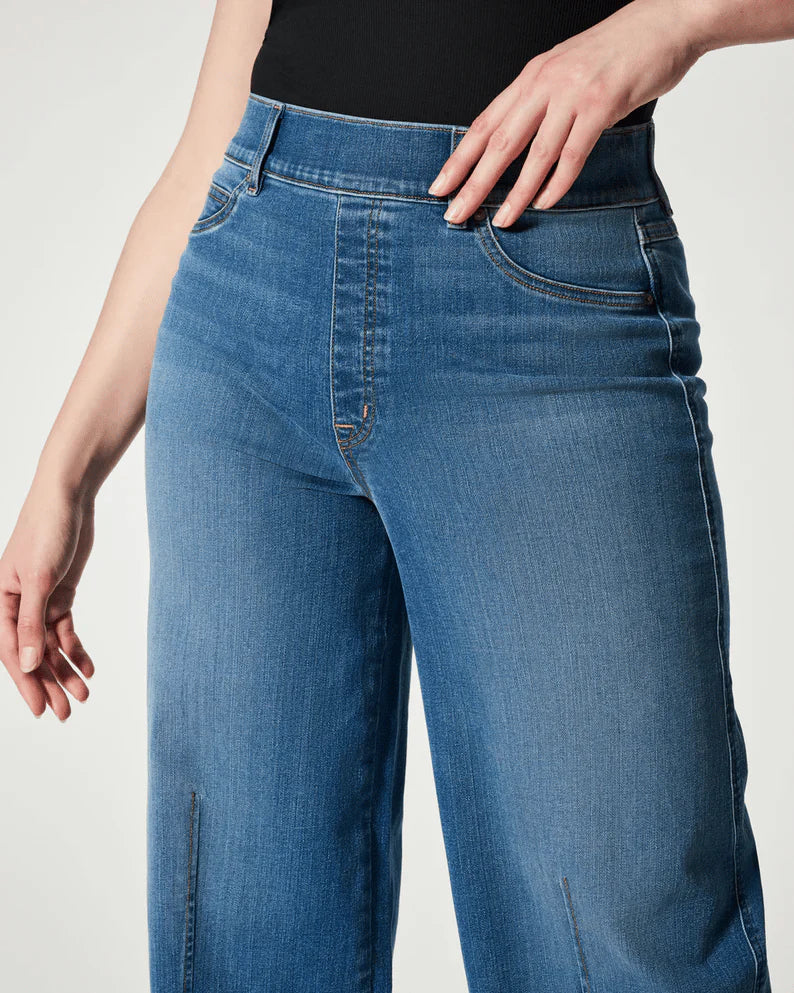 Wijde Denim Broek Hoge Taille Comfortabel Zomer