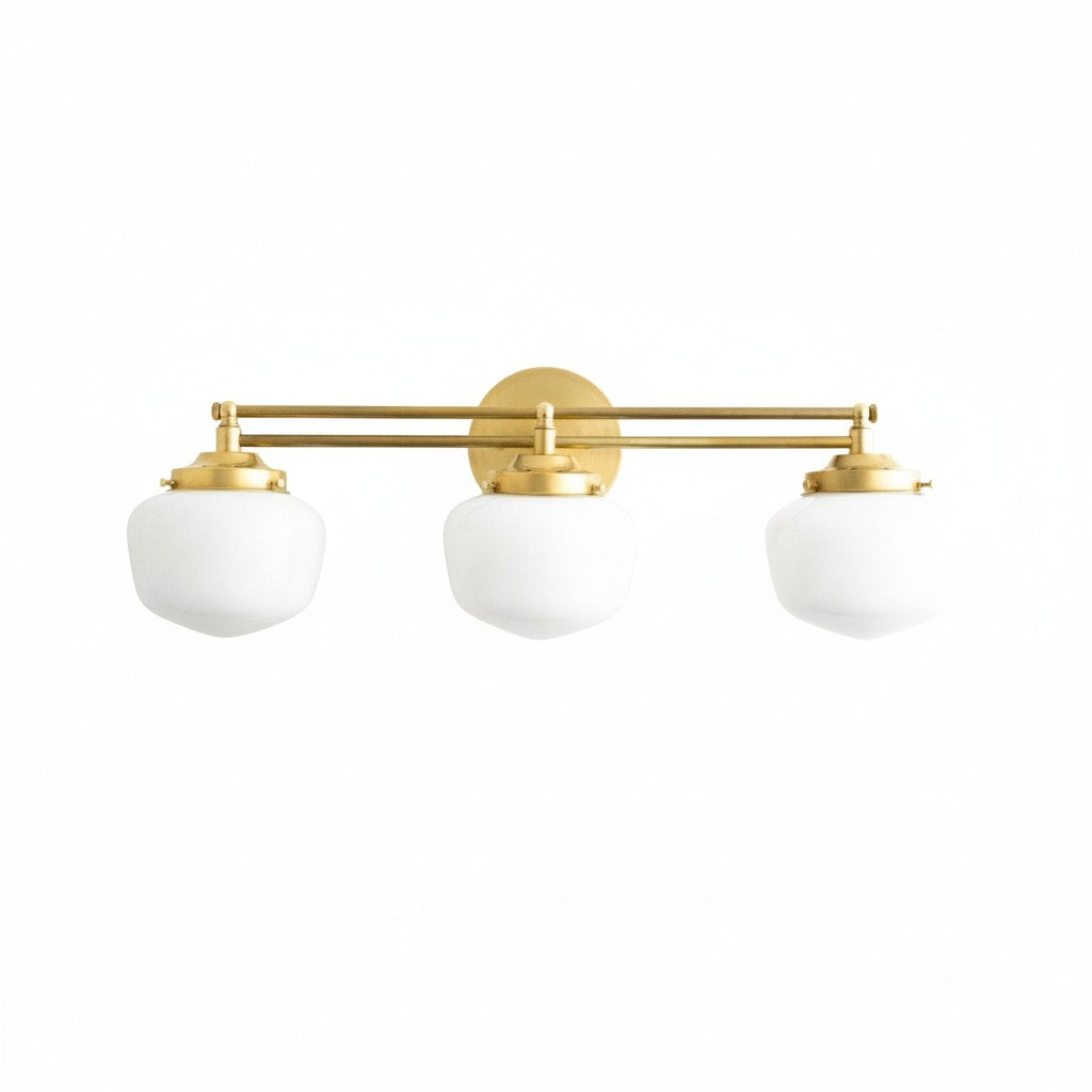 Globe Wandlamp Klassieke Badkamer Schoolhouse Verlichting Mat Opaal Glas voor Spiegel en Wastafel