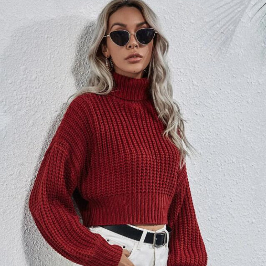 Dames Trui Kort Grofsteek Trendy Col