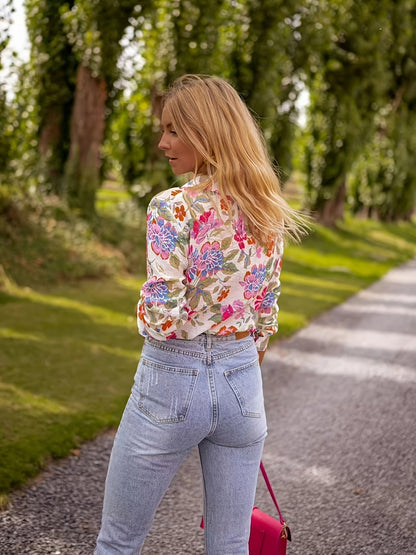 Dames Bloemenblouse Lichtgewicht Comfortabele Pasvorm