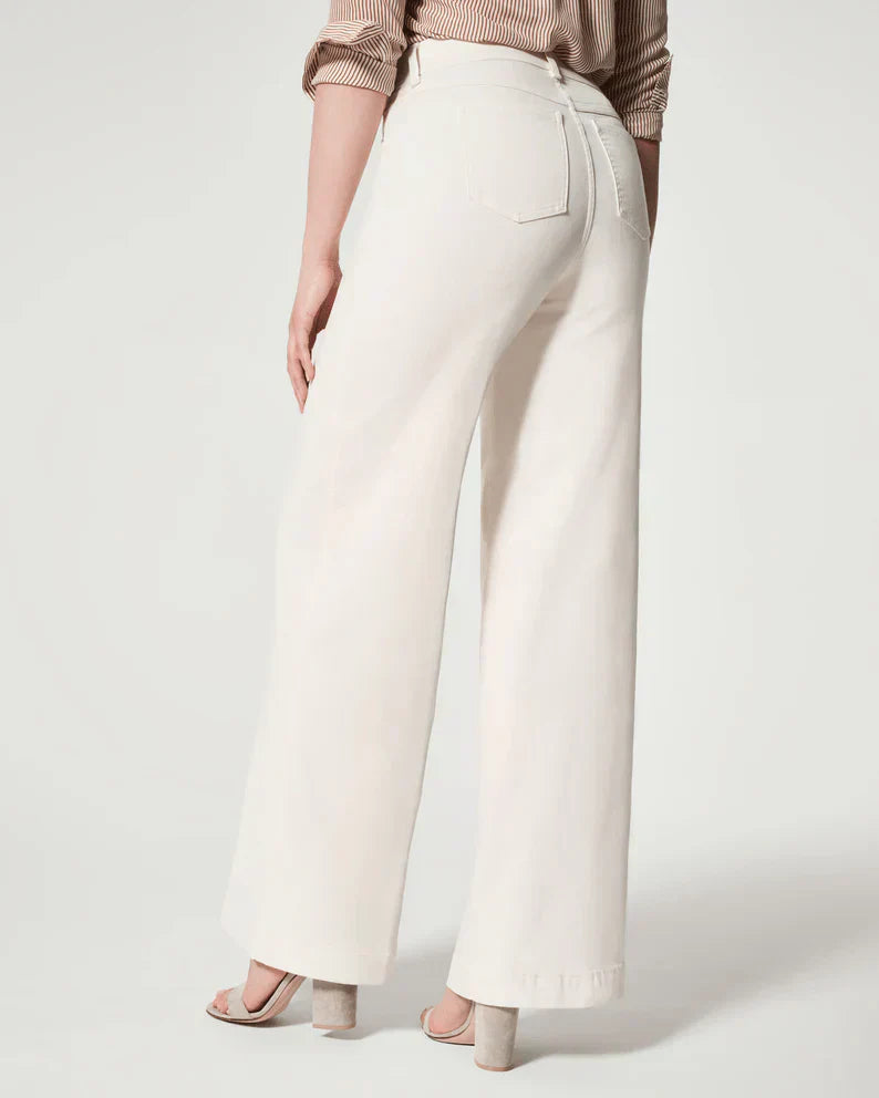 Wijde Denim Broek Hoge Taille Comfortabel Zomer