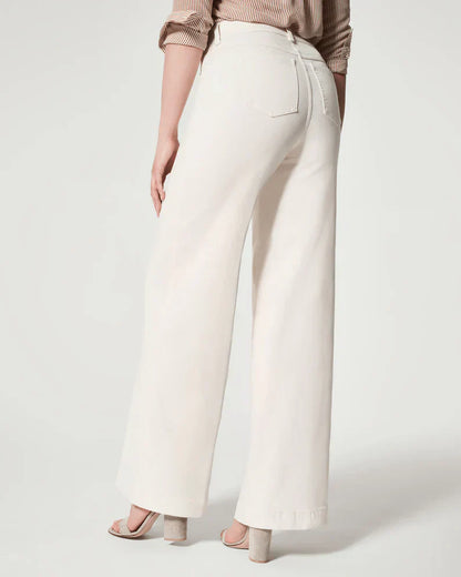 Wijde Denim Broek Hoge Taille Comfortabel Zomer