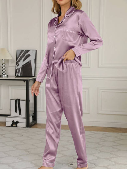 Dames Pyjama Set Zacht Satijn Luxe Slaapwear - StudioMarella