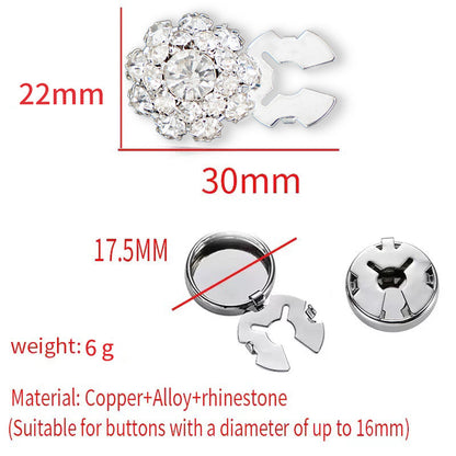 Dames Sierknopen met Steentjes Glitter Luxe Look